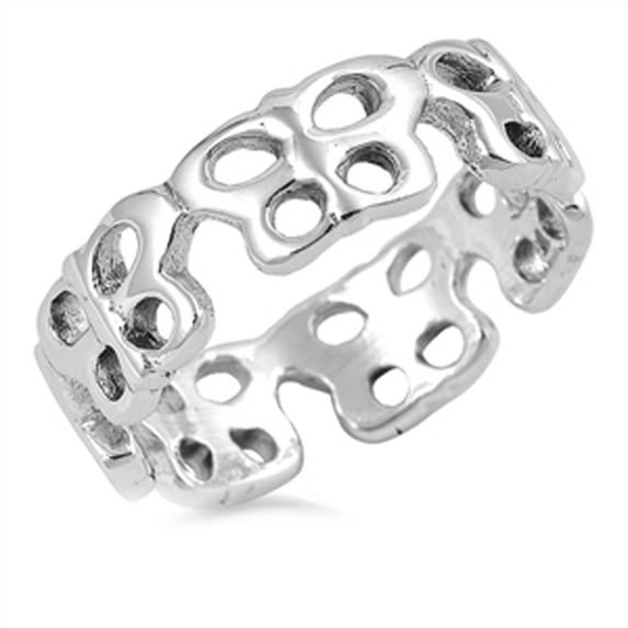 Eternity Butterfly Filigree Stackable Ring .925 Sterling Silver Band Jewelry Female Male Size 9