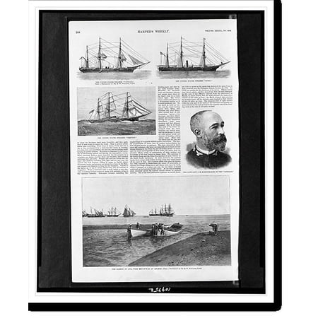 Historic Print, The United States steamer Vandalia".from a photograph by Dr. H.W. Whitaker, U.S.N.", 18" x 24"