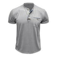thumbnail image 4 of pstuiky camisetas de manga corta para hombre, Blusa de manga corta con cuello vuelto, bolsillos y botones de colores lisos para hombre camisas casuales para hombre l, 4 of 8