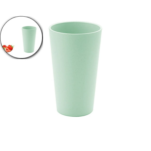 Dvruxg Unbreakable Wheat Straw Cup, Dishwasher Safe and Eco friendly, Reusable Plastic Drinking Cup for Daily Use(Green)