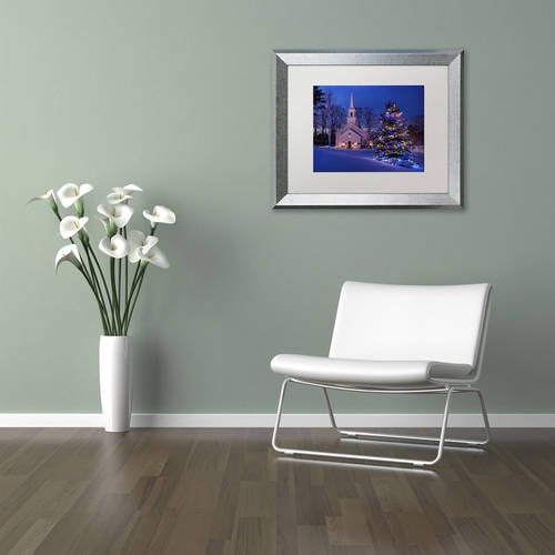 Trademark Fine Art "New England Xmas" Canvas Art by Michael Blanchette Photography White Matte, Silver Frame