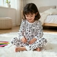 thumbnail image 6 of REDARER Kids Festive Pajama Set, Cute Cartoon Print Sleepwear, Cozy 2-Piece Long Sleeve Loungewear,Size:9-10 Years, 6 of 8