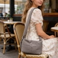 thumbnail image 1 of Bolso bandolera acolchado de nailon para mujer – Bolso cruzado de color liso para ir al trabajo, bolso pequeño de gran capacidad para guardar artículos esenciales diarios., 1 of 6