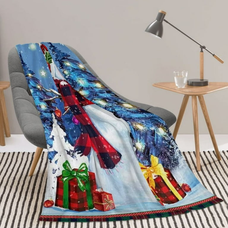 Snowman Quilt, A Winter Couch Throw With a Cozy Flannel Backing. Blue and  White Quilt. Holiday Quilt to Use All Winter. 