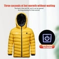 thumbnail image 3 of Hicidod Kids Heated Jacket Water-Resistant Fashion Solid Hooded Boys Girls Down Coat Lightweight Electric Warming Heated Jackets, 3 of 6