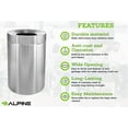 thumbnail image 4 of Alpine Commercial Stainless Steel Trash Can – Open Top 50-Gallon Heavy-Duty Garbage Can, Modern, Round, Large Waste Receptacle for Indoor Use High-Traffic Areas - Brushed Silver, 4 of 8