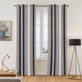 thumbnail image 2 of Kitchen Curtains 84 Inch Length 2 Panels, Black Grey Brown Striped Grommets Window Treatment Curtain, Modern Stripes Art Farmhouse Thermal Curtains Drapes for Living Room/Bathroom, 2 of 9