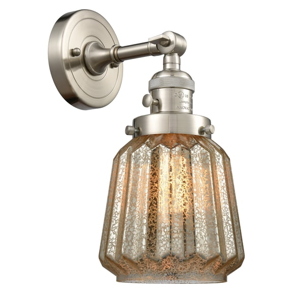 Innovations 203SW-SN-G146-LED Chatham 1 Light Sconce part of the Franklin Restoration Collection, Brushed Satin Nickel