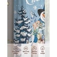 thumbnail image 2 of Blue Snowman Christmas Sheer Curtains 63 Inch Length 2 Panels Set, Semi Transparent Voile Rod Pocket Curtains for Living Dining Room Bedroom Drapes Xmas Snowflake Gifts Winter Elk, 2 of 8