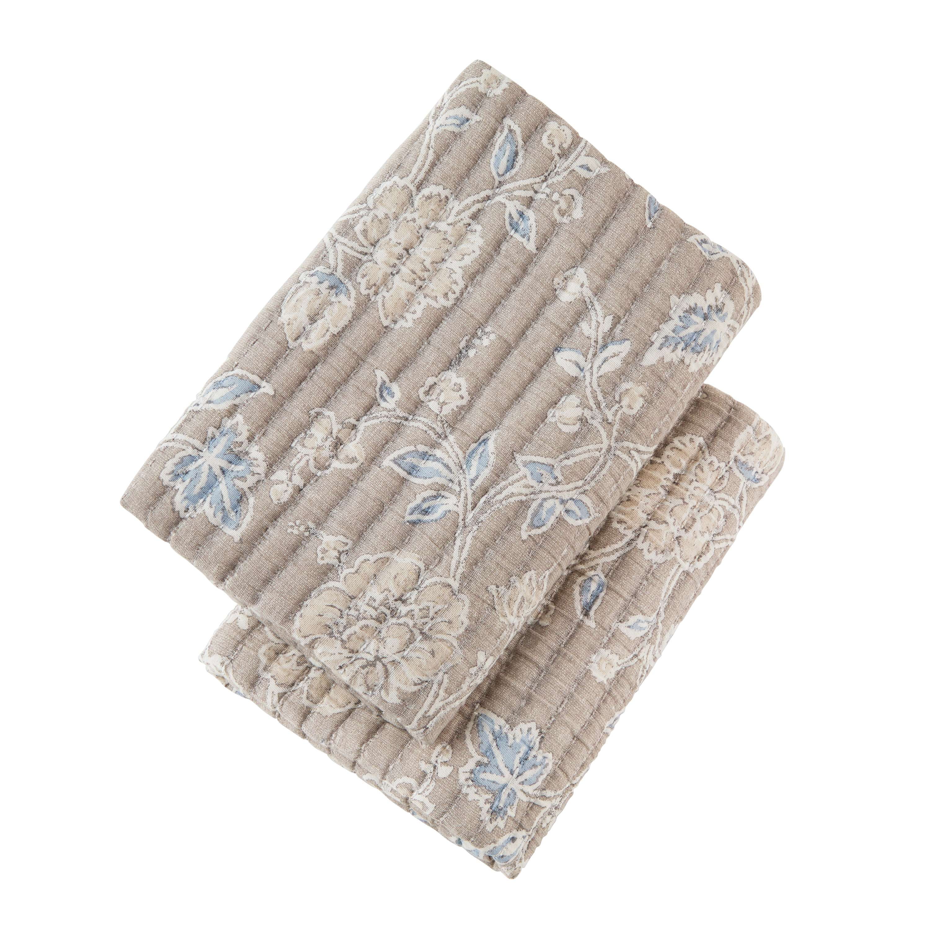 Mainstays King Pillow Sham - Beige Matelasse, Cotton-Rich Decorative Bed Sham, 2 Pack