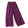 thumbnail image 2 of Kiplyki Fall Ladies Pants Women High Waist Linen Bloomers Loose Wide Leg Pants Pants, 2 of 6
