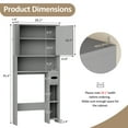 thumbnail image 4 of Walsunny Over the Toilet Storage Cabinet with Doors Side Storage Toilet Paper Holder Stand Space Saver Shelf Organizer Rack Freestanding for Restroom Bathroom Laundry Gray, 4 of 7