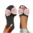 thumbnail image 4 of Xfvqtps Slide Sandals Women Flatform Bow Lace Decor Open Toe Non Slip Lightweight Breathable Summer Beach Sandals Pink, 4 of 8