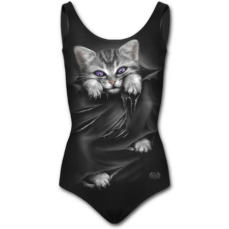 Eye Spiral - Spiral Direct BRIGHT EYES Polyester Allover Scoop Back Padded SwimsuitCat |Rips |Cute