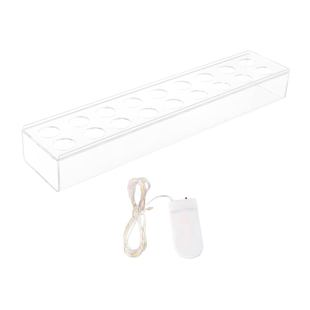 Florero de acrílico Luces LED Cuerda Propagación Planta Contenedor Maceta Brote Florero Cajas de flores Soporte de agua para inauguración de la casa 45cmx10cmx6cm