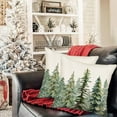 thumbnail image 3 of Set of 2 Watercolor Blue Green Christmas Tree Pillow Covers 18x18 Inch Farmhouse Christmas Decorations Nature Pine Tree Forest Decorative Throw Pillow Covers Outdoor Winter Decor for Home Couch, 3 of 5