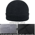 thumbnail image 5 of High elasticity big head circumference outdoor solid color dome woolen hat men's and women's winter warm knitted flanged beanie soft warm ski hat suitable for both men and women【White】, 5 of 7