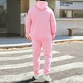 thumbnail image 4 of Fgvctg Sweatsuits Men 2 Piece Outfit Fall Sweatsuits Athletic Jogger Sweatpants Comfy Fleece Tracksuit Oversized Sweatshirt Lounge Set with Pockets Pink XL, 4 of 9