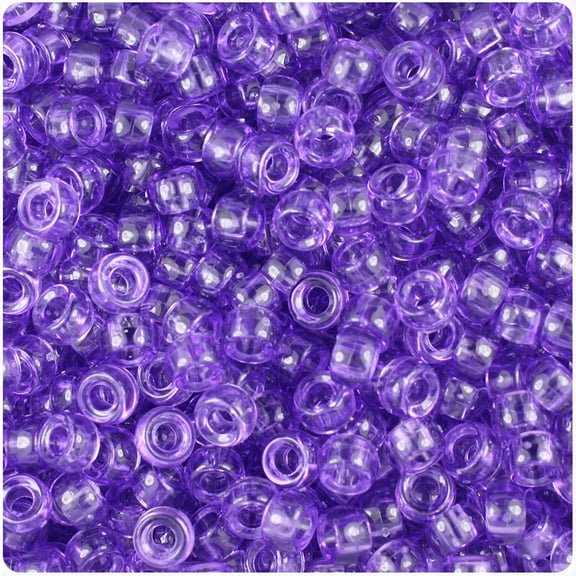 BeadTin Amethyst Transparent 6.5mm Mini Barrel Pony Beads (1000pcs)