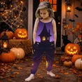 thumbnail image 2 of Gunia Toddler Girls Halloween Outfit Flannel Kids Suspender Romper Loose Harem Style Jumpsuit Festive Party Outfits Purple 3-4 Years, 2 of 5