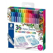 Staedtler 334 C36JB triplus Fineliner (dreikant, Set mit 36 brillanten Farben, Promotion 26 + 10 gratis, hohe Qualität, superfeine Spitze, Linienbreite ca. 0.3 mm)