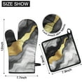 thumbnail image 6 of Black and Gold Marble Glitter Streaks Pattern Kitchen Oven Mitt and Pot Holder Sets 4 Pcs for Baking, Cooking and Grilling, Heat Resistant Up To 392 °F, 6 of 7