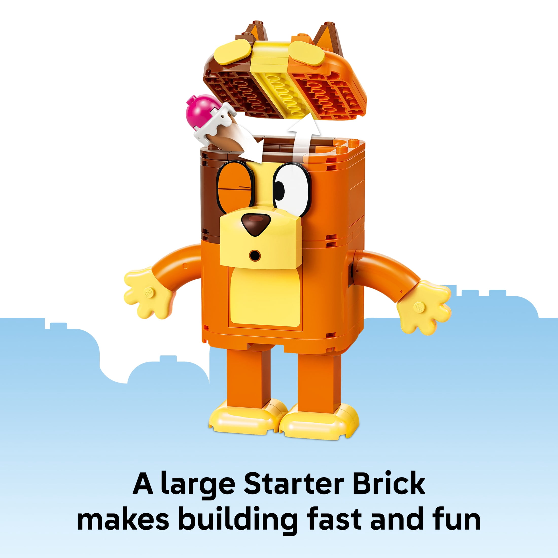 LEGO Bluey Brick-Built Bluey Family - Building Toy for Girls & Boys, Ages 5+ - Figures for Play or Display - Kids Bedroom or Desk Decor - Gift for Birthdays - 11217