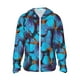 thumbnail image 1 of Fotbe Blue Butterflies Chaqueta con Protección Solar UPF 50+ para Hombre y Mujer, Camisa con Capucha y Bolsillos-3X-Large, 1 of 7