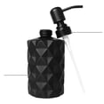 thumbnail image 4 of Diamond Design 330ml Glass Soap Dispenser Refillable Liquid Soap Dispenser Container with Soap Pump for Bathroom Kitchen (Black), 4 of 9