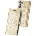thumbnail image 1 of Funda Cartera FOXDOCK para Samsung Galaxy S21FE , Flip PU con Relieve de Gatos y Perros, Tarjetero y Soporte, 1 of 6