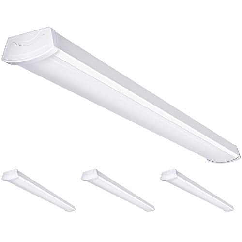 Flushmount shop Light for Garage ETL Listed Basement Surface Mount Ceiling light for Workshop 5000K Daylight 64W Fluorescent Equivalent Hykolity 4FT 40W 4000lm Linear LED Wraparound Light Office