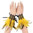 thumbnail image 1 of TIEVOSA Gothic Style Lace Feather Arm Warmers for Accessories and Jewelry（Yellow）, 1 of 1