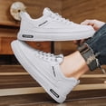 thumbnail image 2 of AUDeals Men Women Height Increasing Leather Sneakers Platform Low Top Chunky Lace Up Walking and Tennis Shoes, 2 of 7