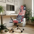 thumbnail image 3 of POLERO USA Flag Patchwork Anti Slip All-in-One Computer Office Chair Covers, Stretch Elastic Cloth High Back Chair Slipcover for Dining, 3 of 7