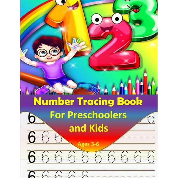 Number Tracing book for Preschoolers and kids ages 3-6: Number tracing workbook, Practice For preschoolers, line tracing, (Paperback)