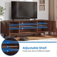 thumbnail image 4 of Dextrus LED TV Stand for TVs up to 65 inch, Farmhouse TV Entertainment Center Cabinet for Living Room, Walnut, 4 of 9