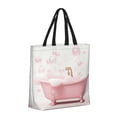 thumbnail image 2 of Naloa Cute Bathtub Tote Bag for Women, Foldable Tote Bag With Zipper, Large Shoulder Bag, Top Handle Handbag for Travel, Work, Shopping, 2 of 9