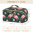 thumbnail image 4 of FORMRS Makeup Bag Travel Cosmetic Organizer for Women Fold Flat Zipper Pouch with Handle, Flamingo Leaves Pattern, 4 of 8