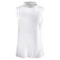 thumbnail image 4 of Women Summer Tops Top Tee Womens Fit Turtleneck Slim Blouse Shirt Sleeveless Solid Women's Blouse Camisole with Support Bra Glitter Girl Compression Tops for Women Top 3x Christmas Workout White 4XL, 4 of 6