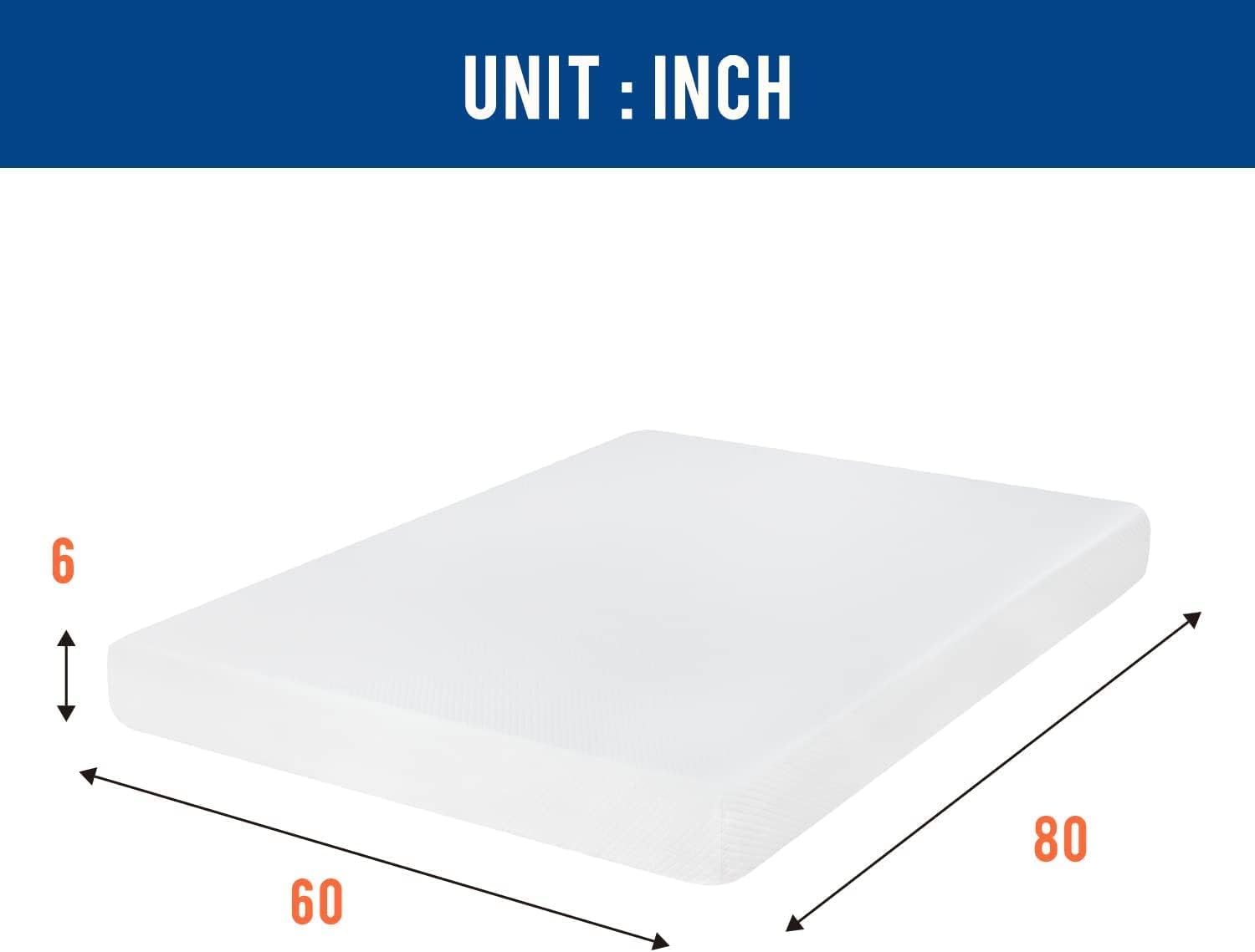 BIQWBIC Uptown; Urban Adult 6 Inch Gel Memory Foam Mattress Queen with Removable Washable Cover