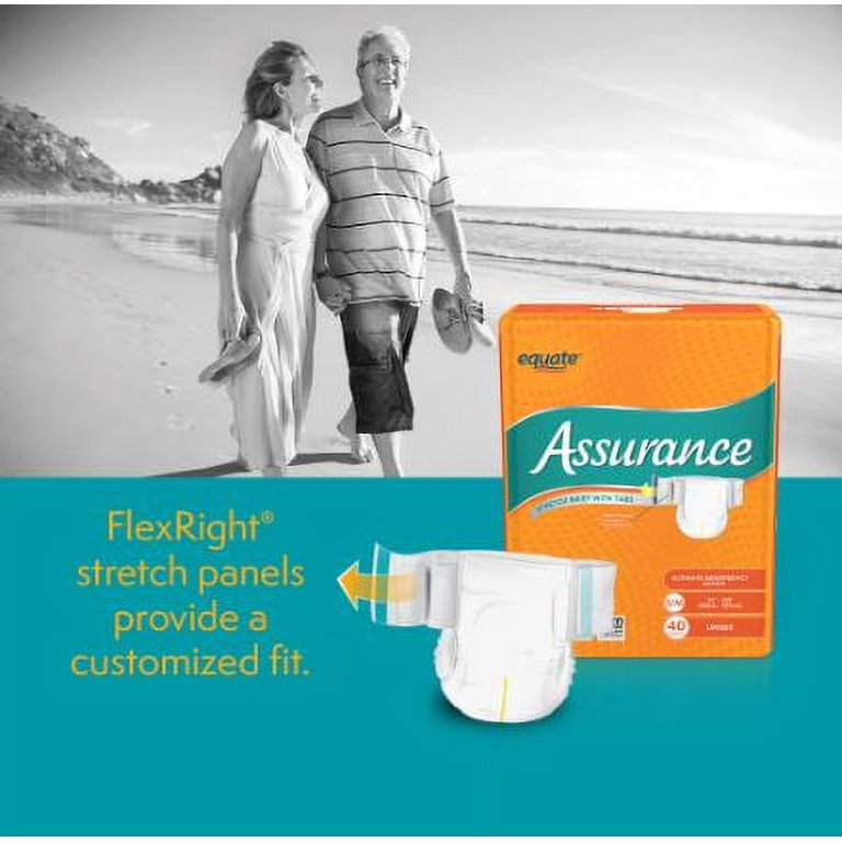 Assurance Unisex Incontinence Stretch Briefs With Tabs, Ultimate Absorbency,  S/M (40 Count) 