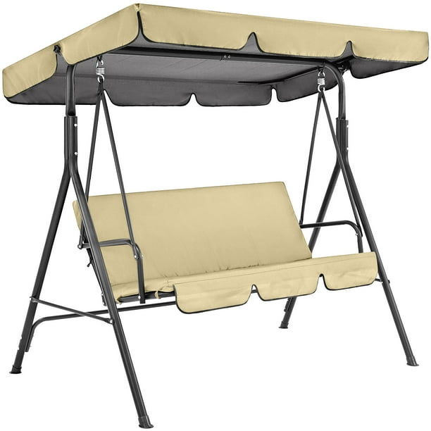 Toldo de repuesto para columpio Hollywood con asiento de repuesto, toldo de repuesto para columpio de jardín + funda para asiento, toldo de repuesto impermeable para columpio de jardín de 2 o 3 p