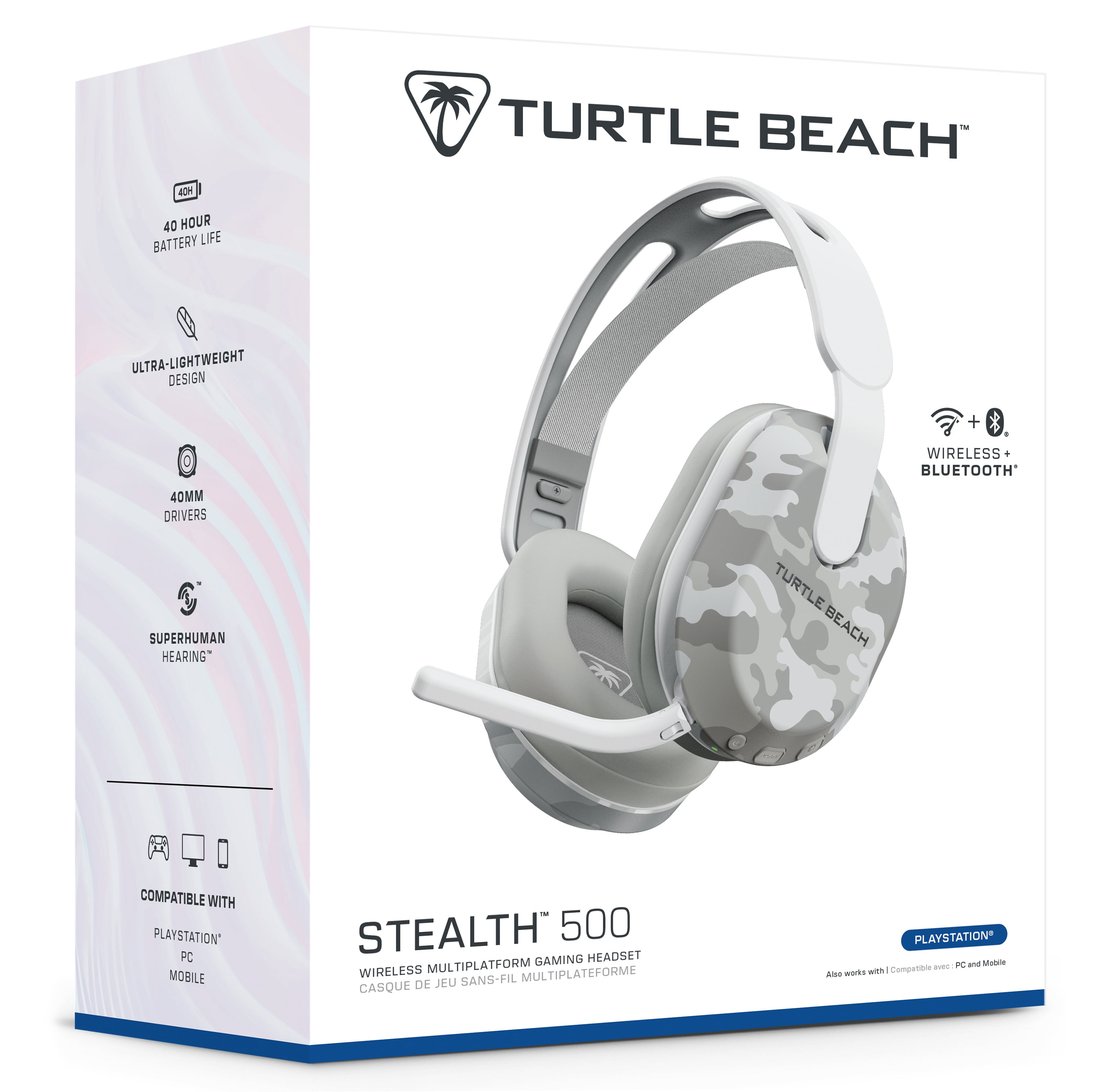 Casque Gaming Sans Fil Turtle Beach Stealth 500 - 40h Batterie, Bluetooth, Pour PC, PS5, PS4, Mobile Turtle Beach Stealth 500 Casque Sans Fil PC PS5