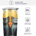thumbnail image 4 of SKYSONIC Two Cats Tumbler Stainless Steel Double Wall Vacuum Reusable Insulated Mug with Straw and Built-in Coaste for Cold and Hot Beverages, 12oz, 4 of 7