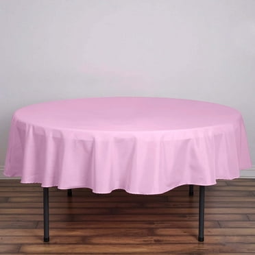 Efavormart Round Tablecloth, 90 Inch Stain & Wrinkle Resistant Washable Table Cloth, Decorative Polyester Fabric Table Cover for Banquet, Wedding, Dining- Pink