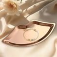 thumbnail image 3 of Rose Gold Lip-Shaped Jewelry Tray – Stainless Steel Vanity Dish for Rings, Earrings & Cosmetics, 9.5"x4.5" (Metal, 2Pc), 3 of 5