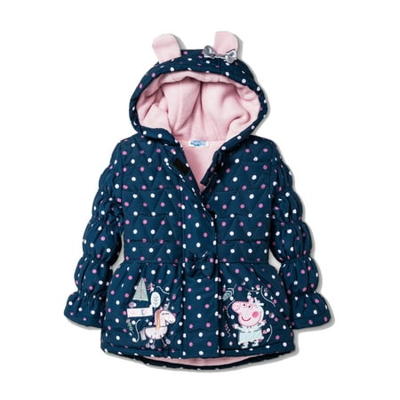 Polka Dot Puffer Jacket Coat With Hooded 3D Ears (Toddler (Best Toddler Down Jacket)