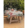 thumbnail image 2 of Outdoor Tablecloth with Umbrella Hole and Zipper, Christmas Elk Rectangle Table Cloth 60x120 Inch Waterproof Tablecloth, Xmas Pine Cones Gifts Snowflake Rustic Picnic Table Cover for Patio Camping, 2 of 7