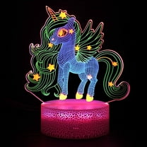 Unicorn Night Light 3D Illusion Lamp Unicorn Lights for Kids Room, 3 Flashing Modes Christmas Birthday Gifts for Boys Girls Kids Teen