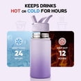 thumbnail image 4 of Fijinhom 12oz Kids Water Bottle with Straw, Stainless Steel, BPA-Free, Leak-Proof, Vacuum Insulated for School or Travel, Gradient Purple, 4 of 8